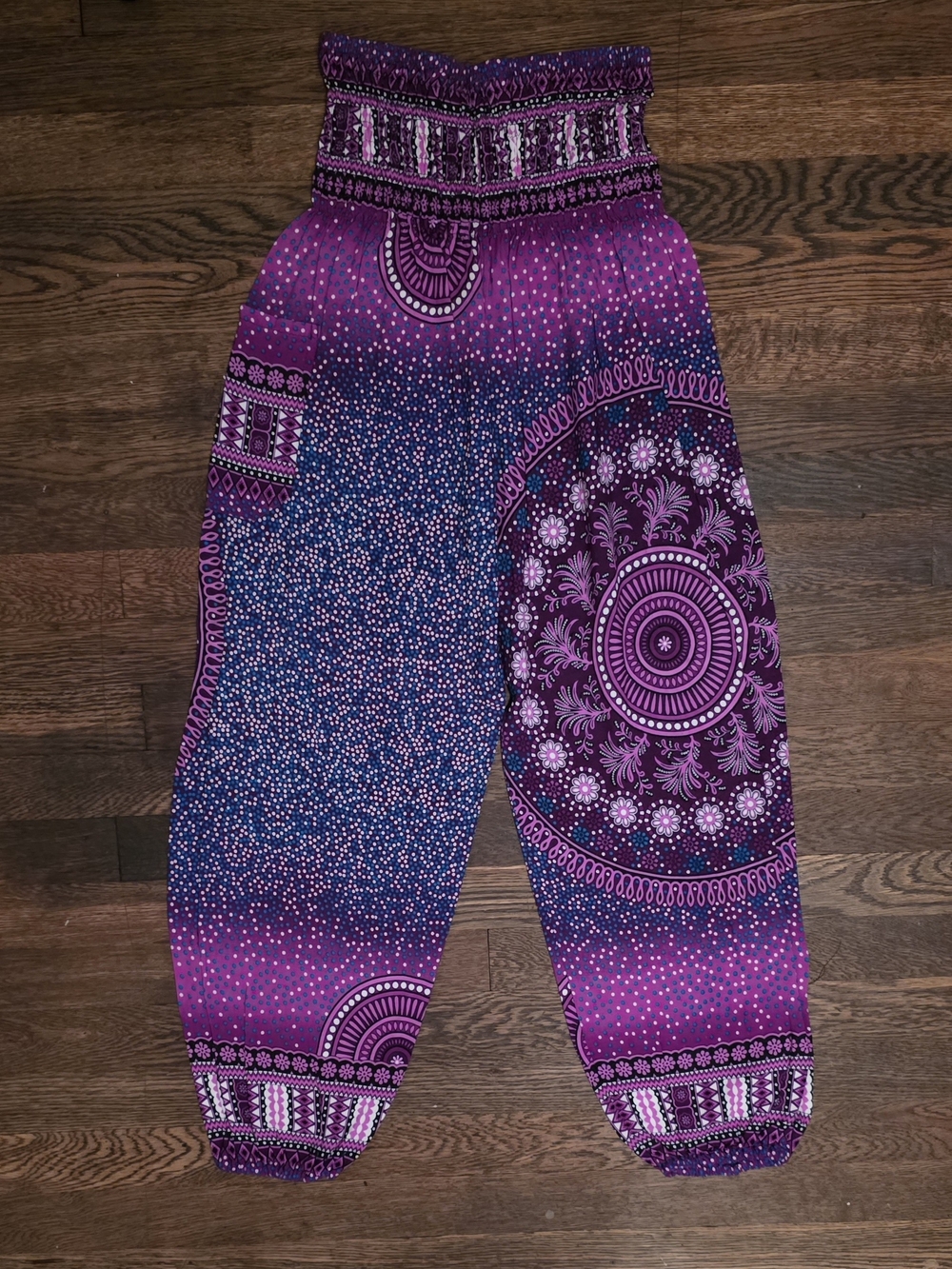 Purple Tribal Chakras Unisex Harem Pants ONE SIZE